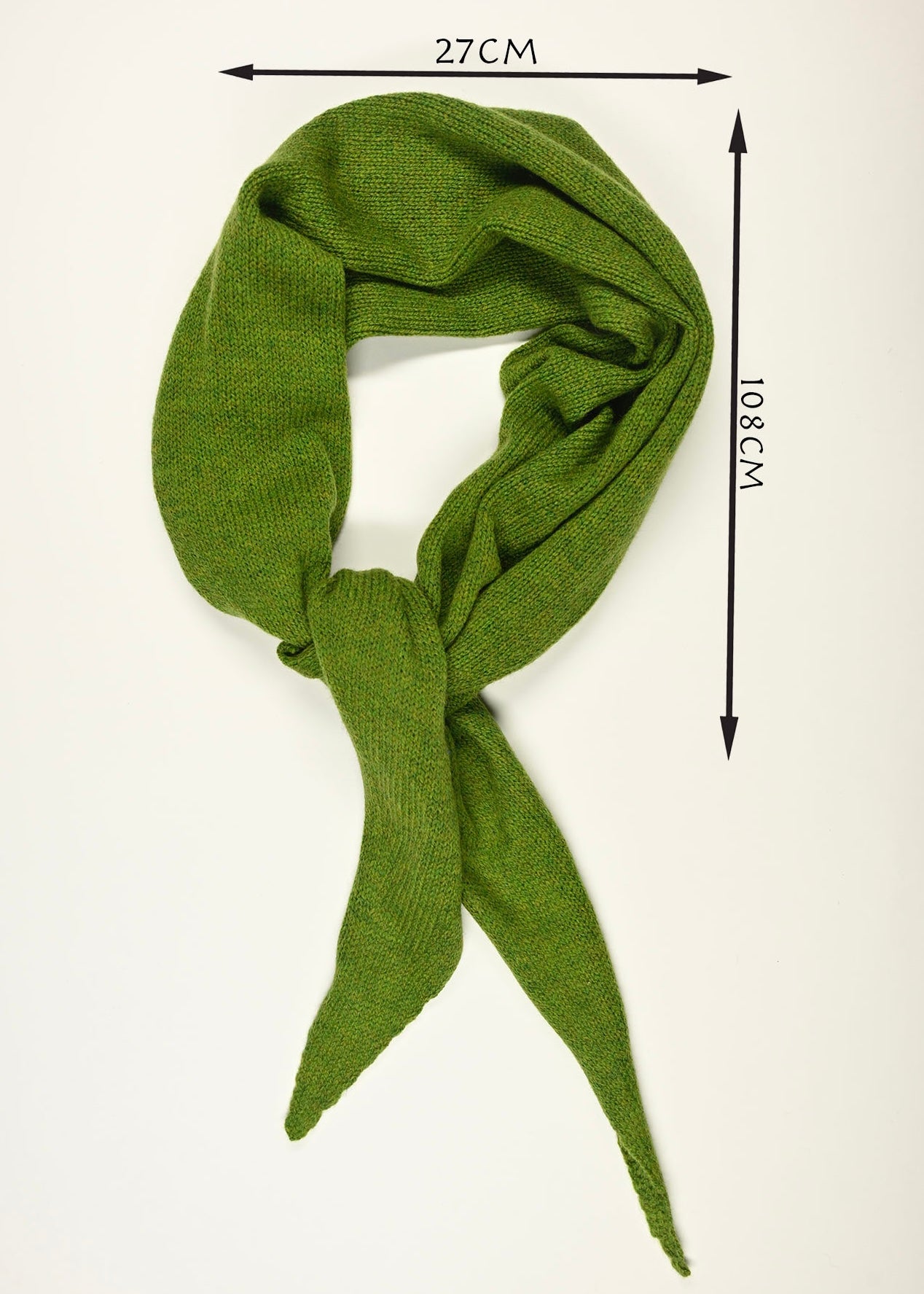 Cashmere Knitted Scarf - ‘Margaret’ Neckerchief in Forrest Green