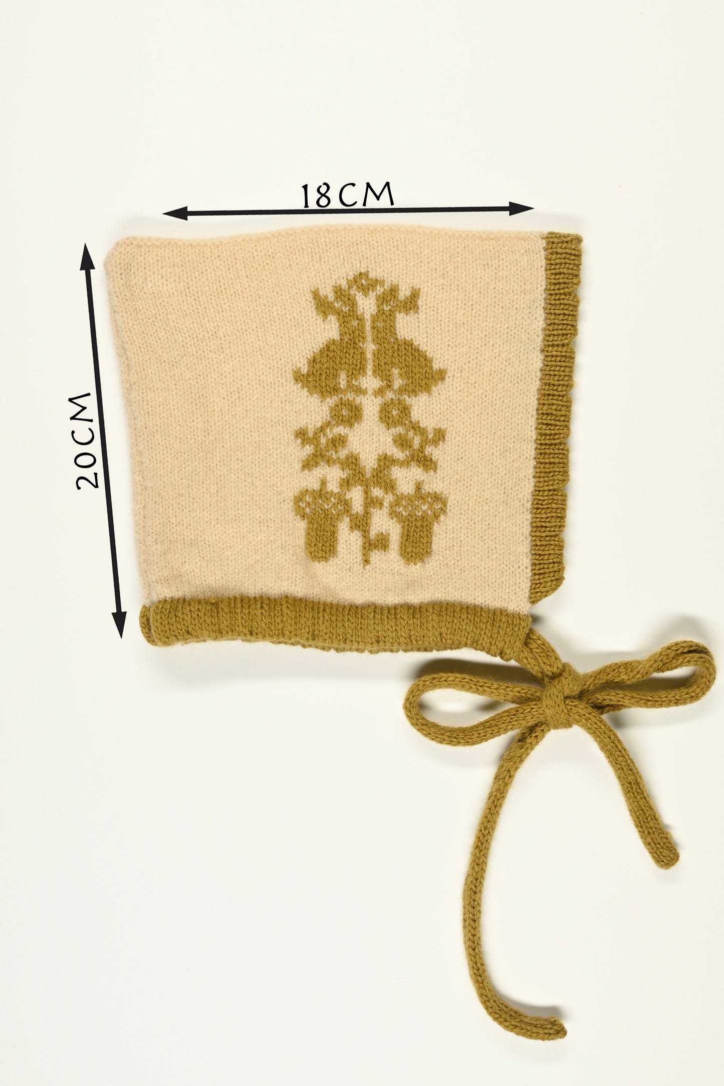 Cashmere Knitted Baby Bonnet - “Queen of Pentacles” Baby Pixie Hood