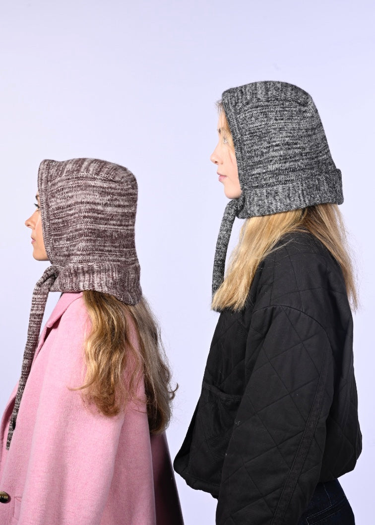 Mohair knitted Bonnet - Hood Bonnet