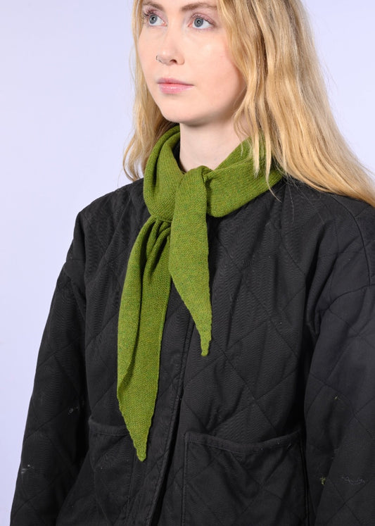 Cashmere Knitted Scarf - ‘Margaret’ Neckerchief in Forrest Green