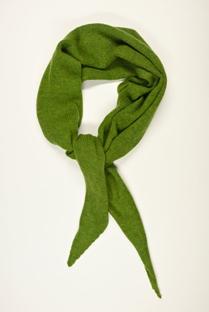 Cashmere Knitted Scarf - ‘Margaret’ Neckerchief in Forrest Green