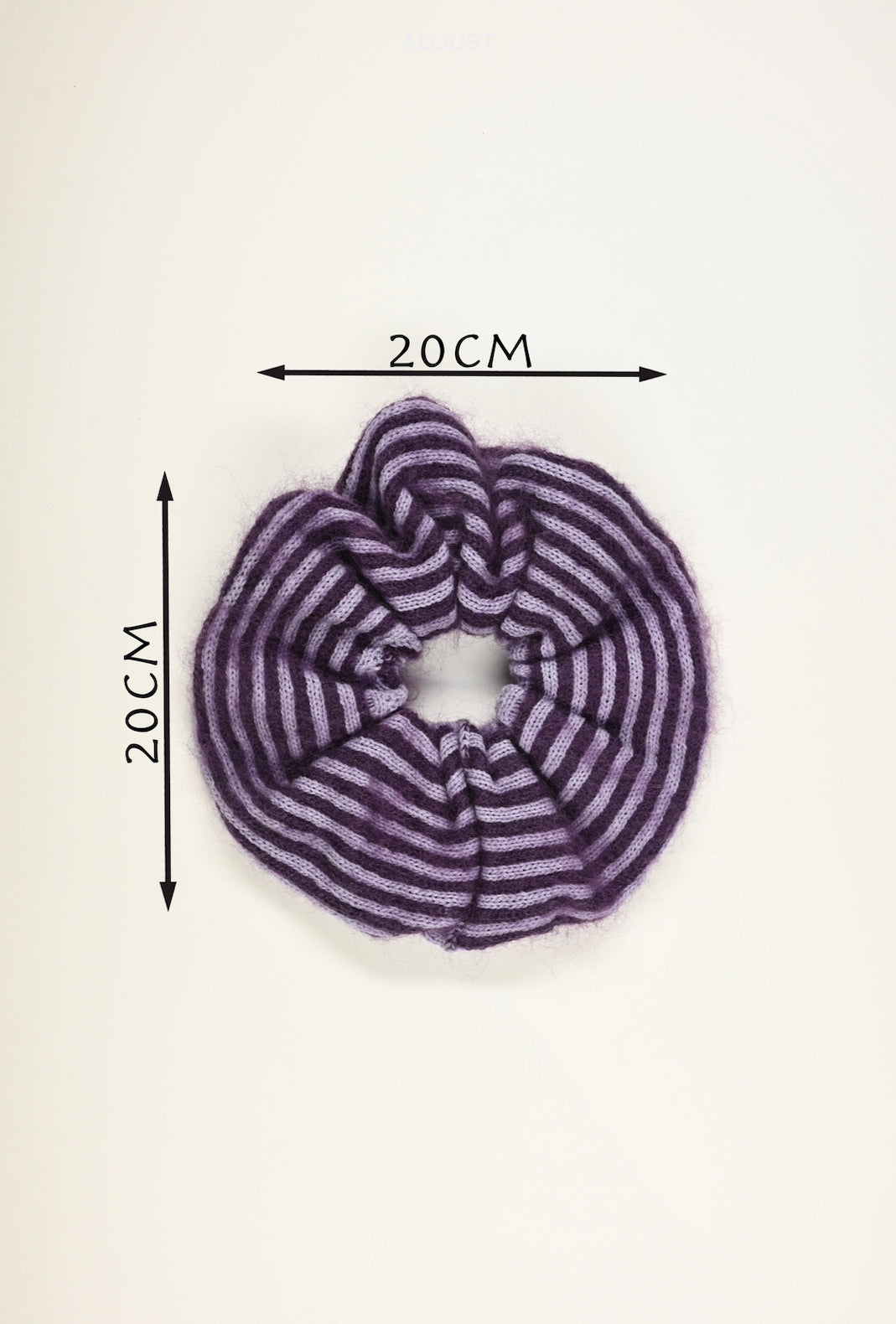 Mohair and Cashmere Striped Scrunchie in Purple and Lilac
