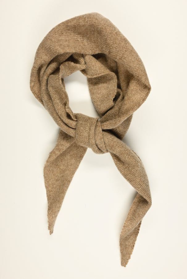 Cashmere Knitted Scarf - ‘Margaret’ Neckerchief in Oatmeal