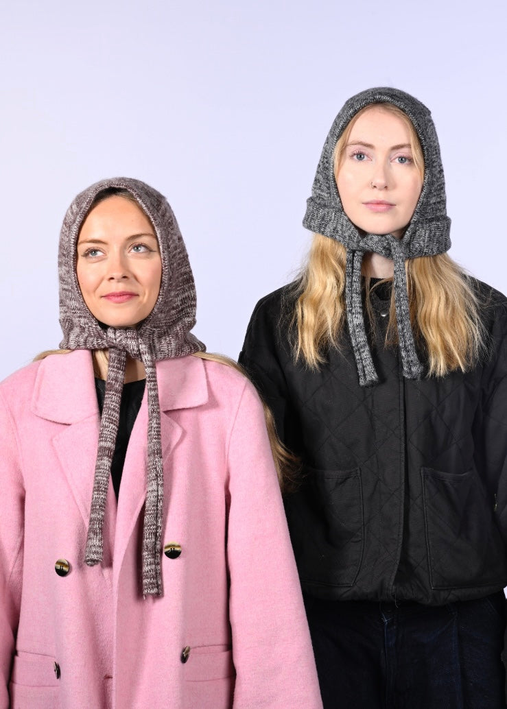 Mohair knitted Bonnet - Hood Bonnet