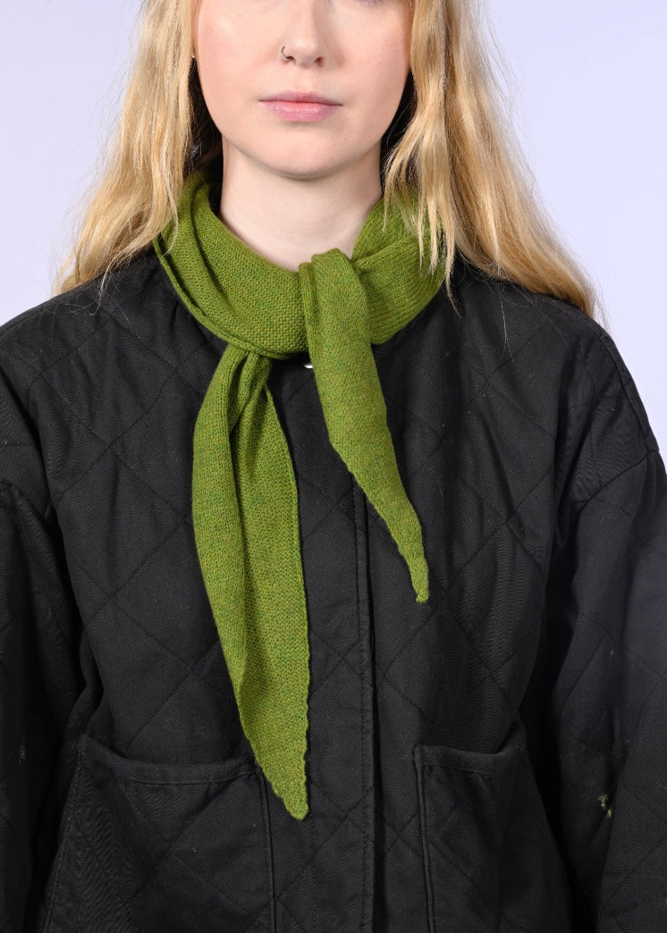 Cashmere Knitted Scarf - ‘Margaret’ Neckerchief in Forrest Green