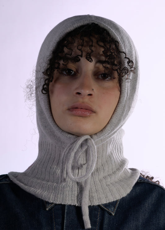 Cashmere Knitted Hood - Balaclava in Grey