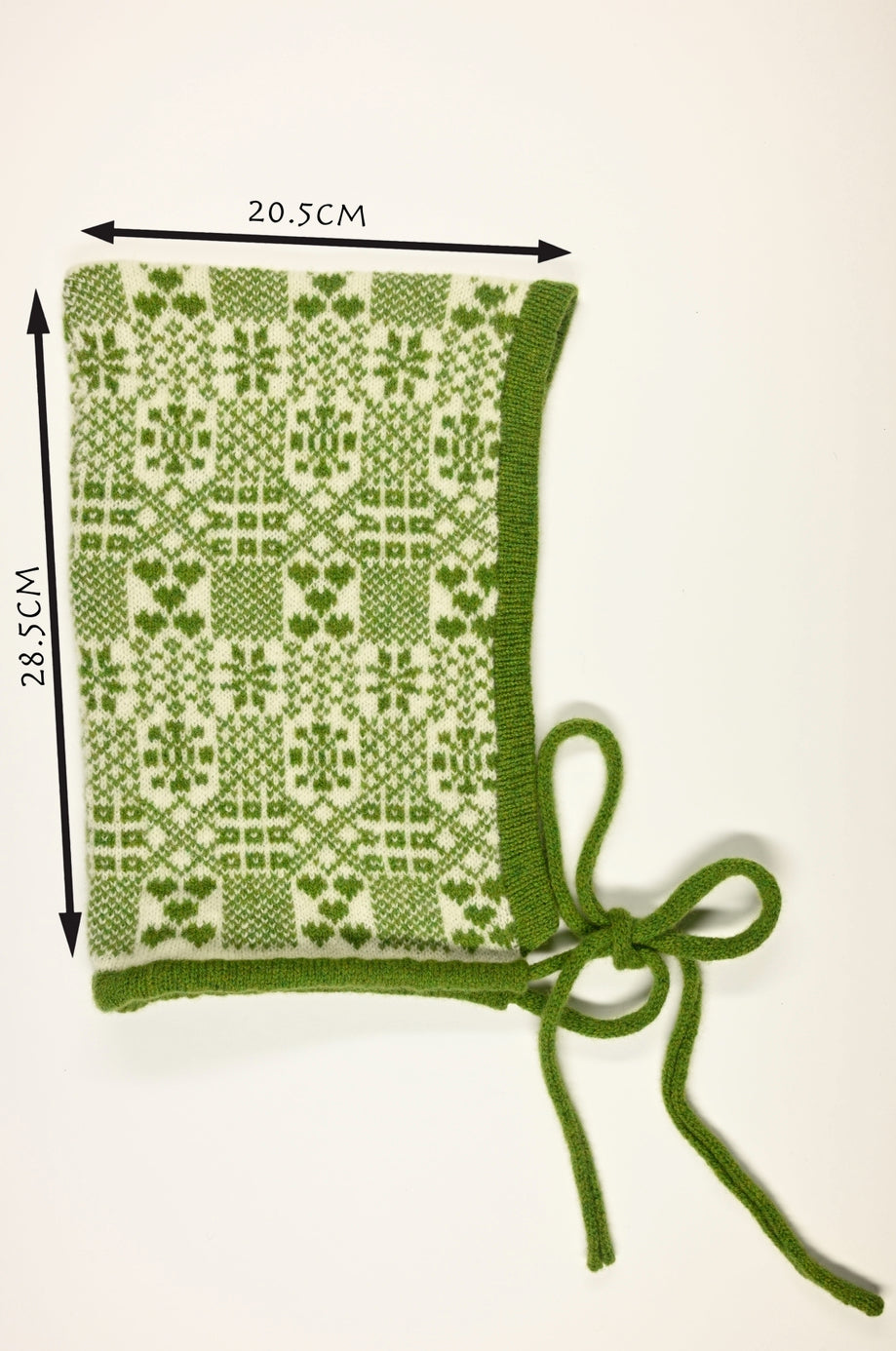 Cashmere Knitted Bonnet - The Goddess Brigid Pixie Hood in Green