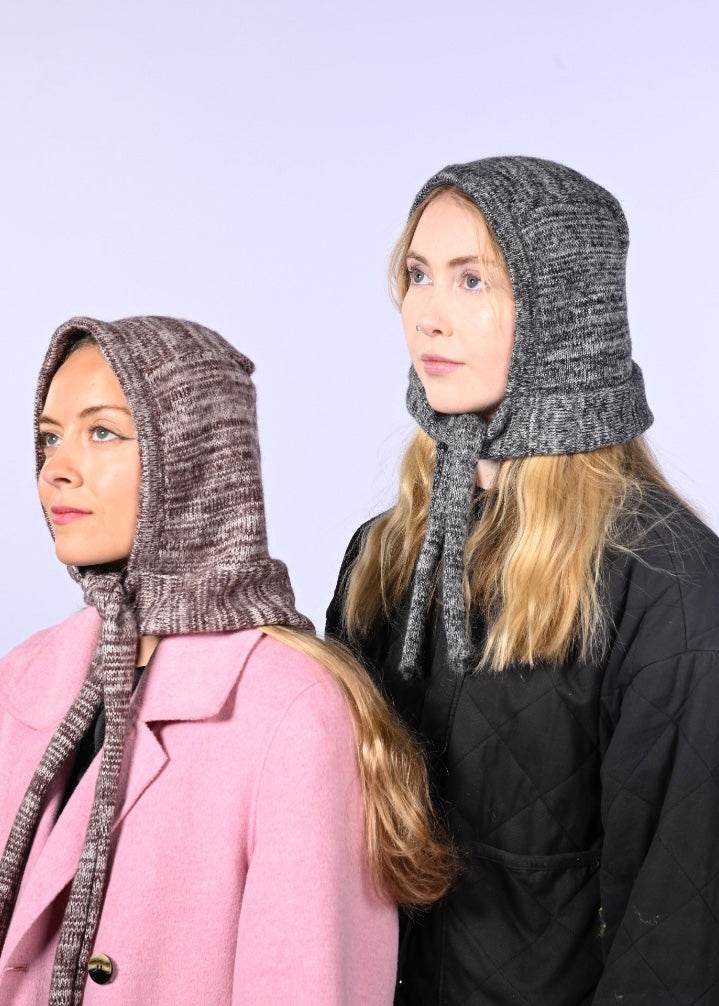 Mohair knitted Bonnet - Hood Bonnet