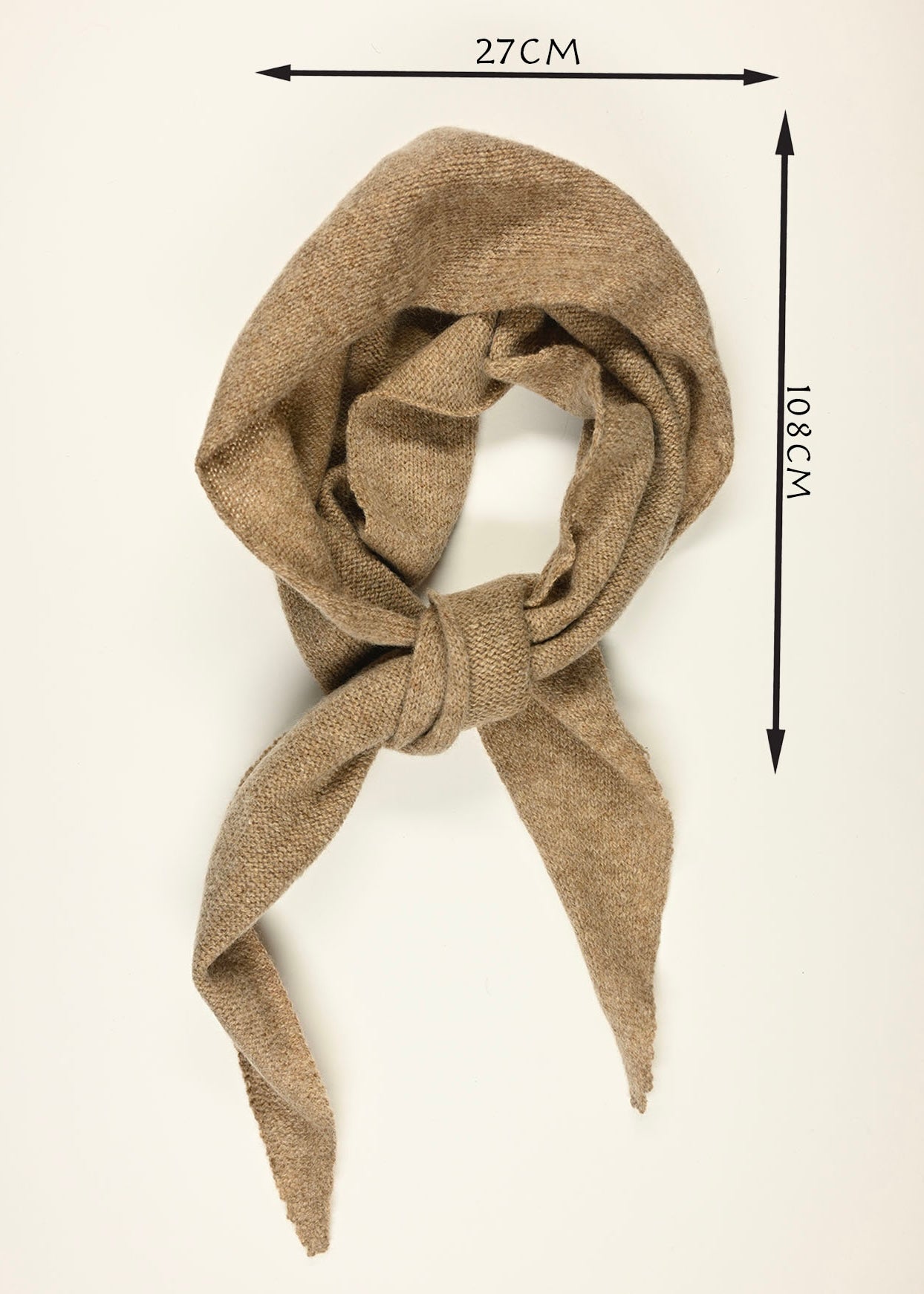 Cashmere Knitted Scarf - ‘Margaret’ Neckerchief in Oatmeal