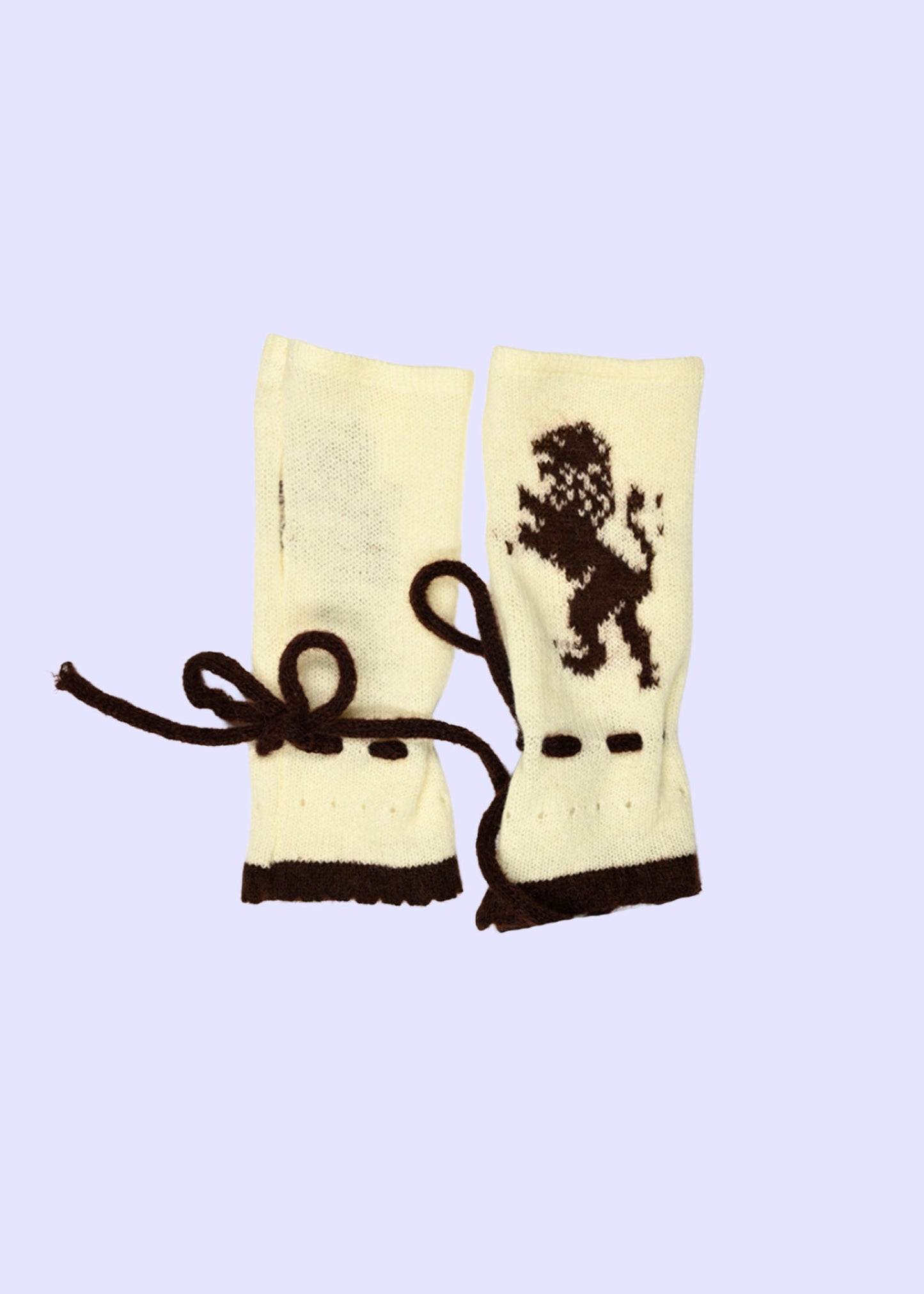 "Strength" Wrist Warmers – Lambswool & Cashmere Fingerless Gloves in Burgundy and Cream